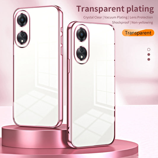 For OPPO A58 5G / A58x 5G Transparent Plating Fine Hole Phone Case(Gold) by buy2fix