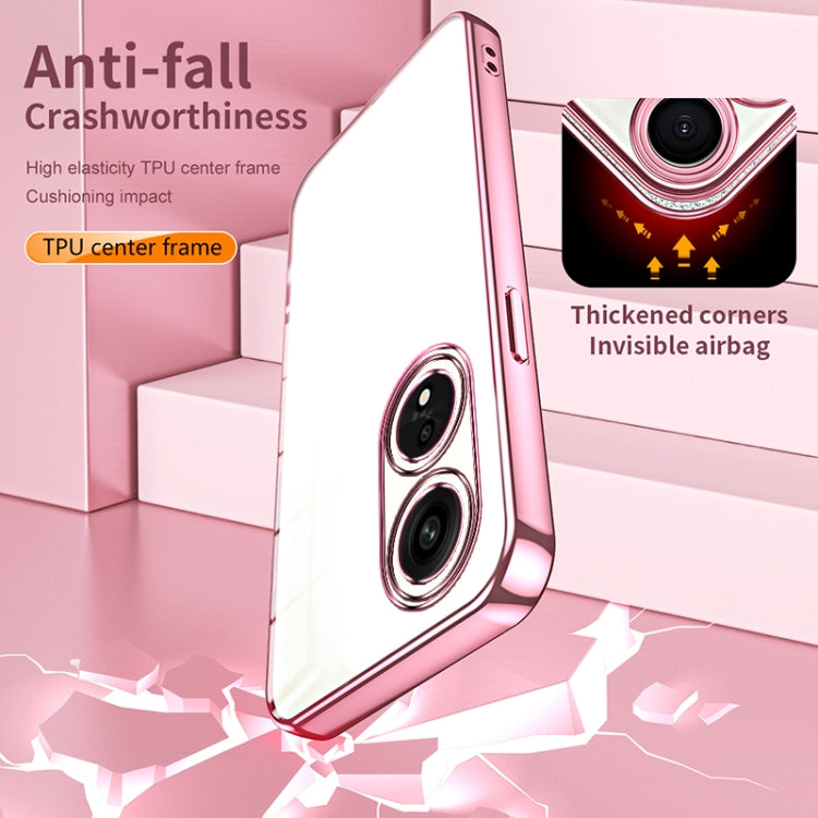 For OPPO A1 Pro Transparent Plating Fine Hole Phone Case(Purple) by buy2fix