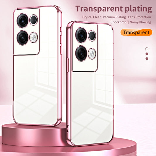 For OPPO Reno8 Pro+ Transparent Plating Fine Hole Phone Case(Purple) by buy2fix
