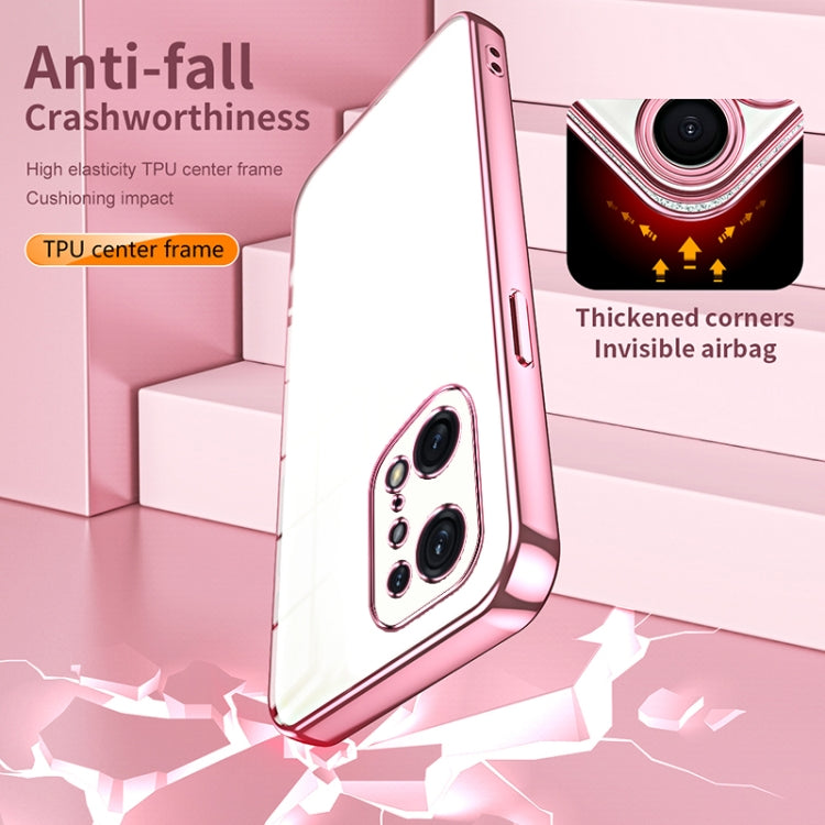 For OPPO Find X5 Pro Transparent Plating Fine Hole Phone Case(Transparent) by buy2fix