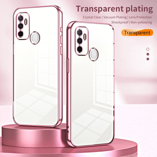 For OPPO A53 2020 / A32 / A11s Transparent Plating Fine Hole Phone Case(Silver) by buy2fix