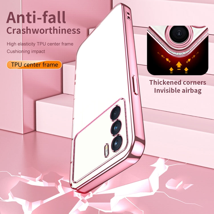 For OPPO K9 Pro Transparent Plating Fine Hole Phone Case(Transparent) by buy2fix