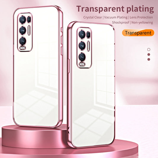 For OPPO Reno5 Pro+ Transparent Plating Fine Hole Phone Case(Gold) by buy2fix