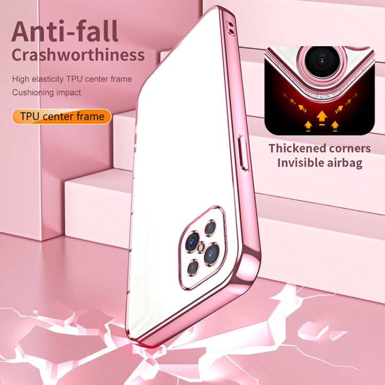 For OPPO A92s / Reno4 Z 5G Transparent Plating Fine Hole Phone Case(Pink) by buy2fix