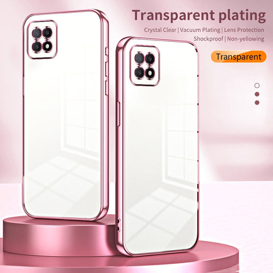 For OPPO A72 5G / A73 5G Transparent Plating Fine Hole Phone Case(Purple) by buy2fix