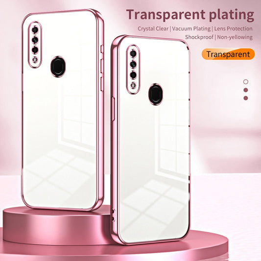 For OPPO A8 / A31 2020 Transparent Plating Fine Hole Phone Case(Silver) by buy2fix