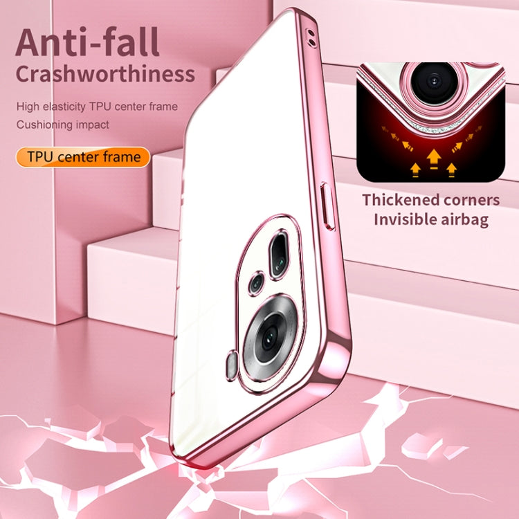 For OPPO Reno11 Global Transparent Plating Fine Hole Phone Case(Green) by buy2fix