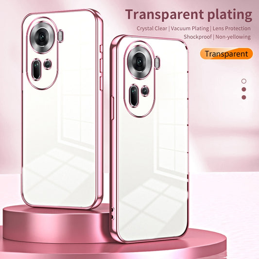 For OPPO Reno11 Global Transparent Plating Fine Hole Phone Case(Silver) by buy2fix