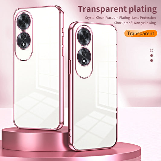 For OPPO A60 Transparent Plating Fine Hole Phone Case(Silver) by buy2fix