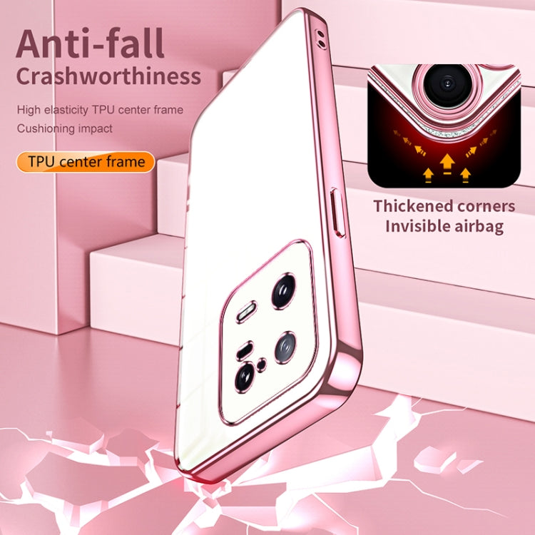 For Xiaomi 13 Pro Transparent Plating Fine Hole Phone Case(Pink) by buy2fix