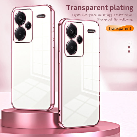For Xiaomi Redmi Note 13 Pro+ Transparent Plating Fine Hole Phone Case(Gold) by buy2fix