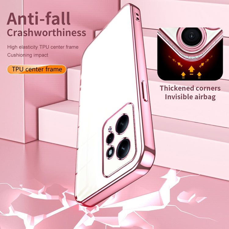 For Xiaomi Redmi Note 12 4G Transparent Plating Fine Hole Phone Case(Pink) by buy2fix