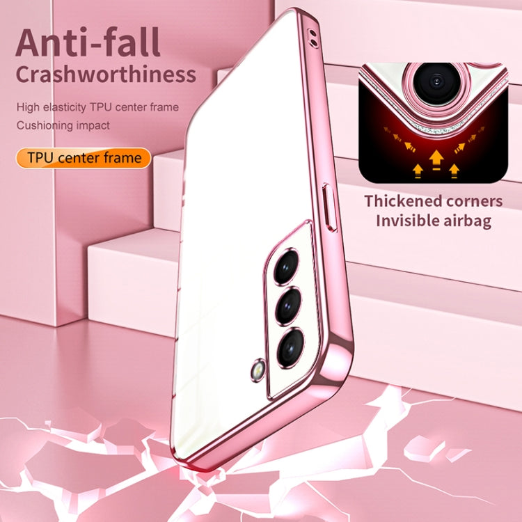 For Samsung Galaxy S21 5G Transparent Plating Fine Hole Phone Case(Black) by buy2fix