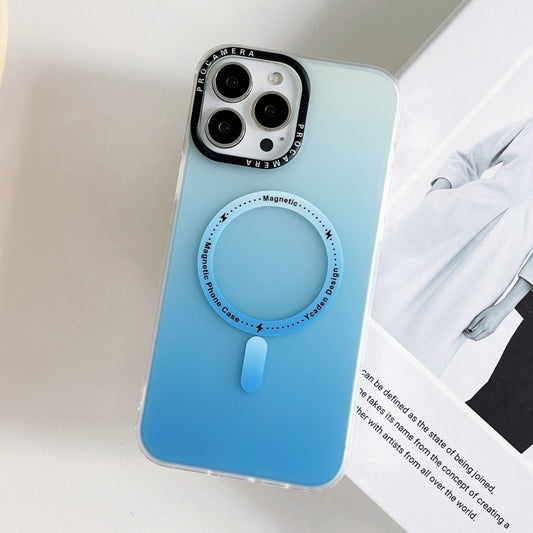 For iPhone 14 Gradient IMD PC Hybrid TPU MagSafe Phone Case(Blue) by buy2fix