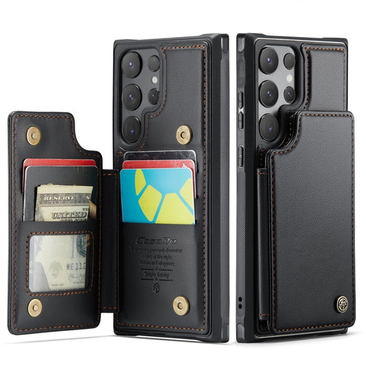 For Samsung Galaxy S24 Ultra 5G CaseMe C22 PC+TPU Business Style RFID Anti-theft Leather Phone Case(Black) by CaseMe