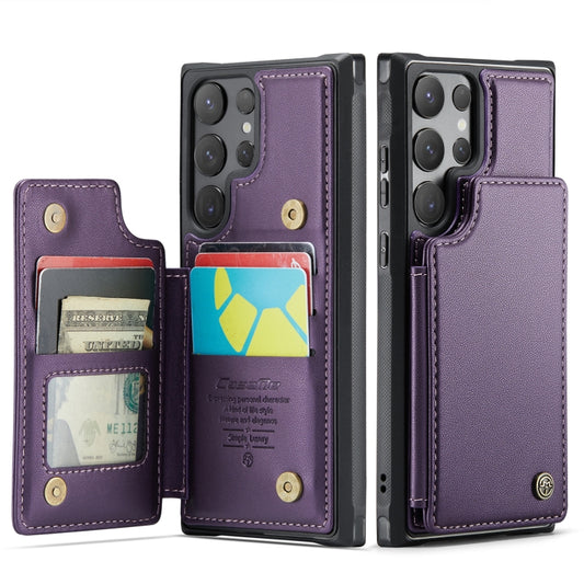For Samsung Galaxy S24 Ultra 5G CaseMe C22 PC+TPU Business Style RFID Anti-theft Leather Phone Case(Purple) by CaseMe