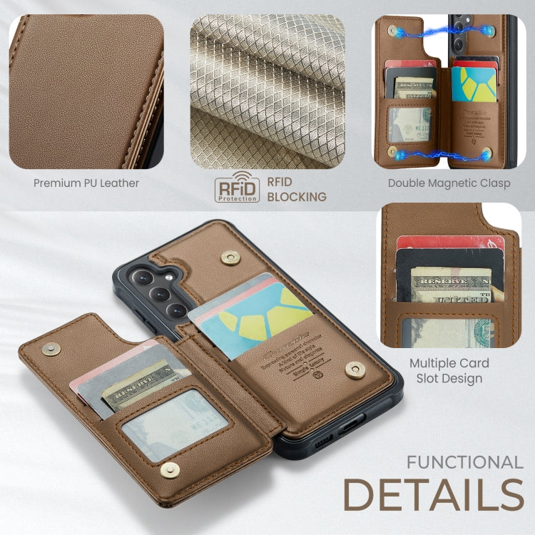 For Samsung Galaxy S24+ 5G CaseMe C22 PC+TPU Business Style RFID Anti-theft Leather Phone Case(Brown) by CaseMe