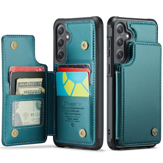 For Samsung Galaxy S24+ 5G CaseMe C22 PC+TPU Business Style RFID Anti-theft Leather Phone Case(Blue Green) by CaseMe