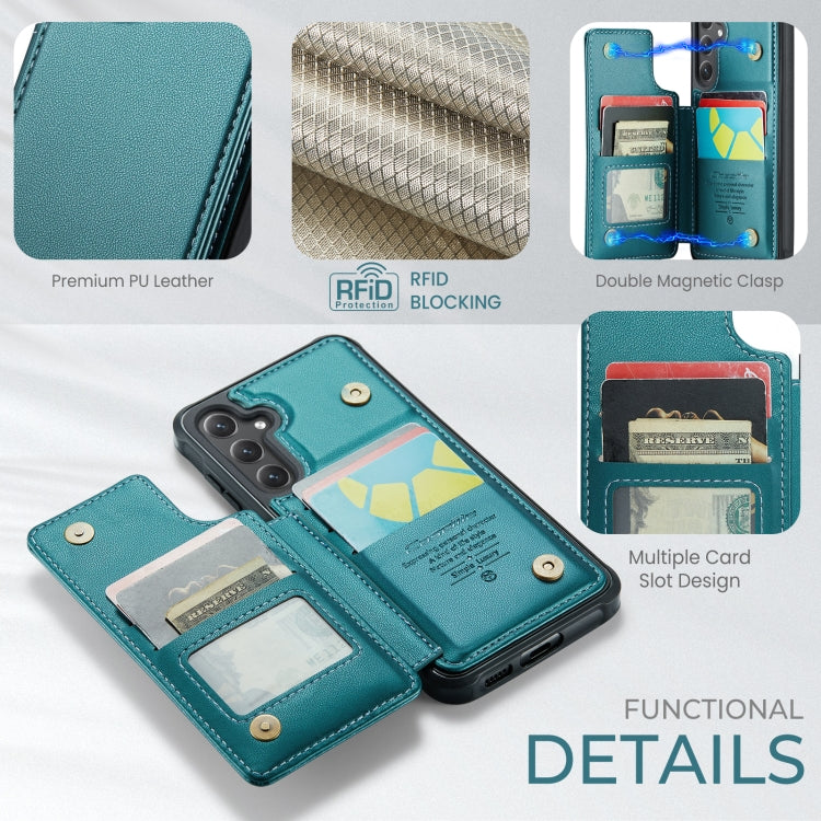 For Samsung Galaxy S24+ 5G CaseMe C22 PC+TPU Business Style RFID Anti-theft Leather Phone Case(Blue Green) by CaseMe