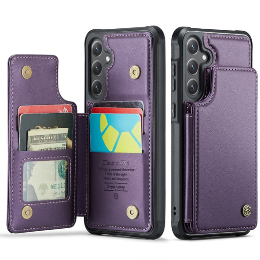 For Samsung Galaxy S24+ 5G CaseMe C22 PC+TPU Business Style RFID Anti-theft Leather Phone Case(Purple) by CaseMe