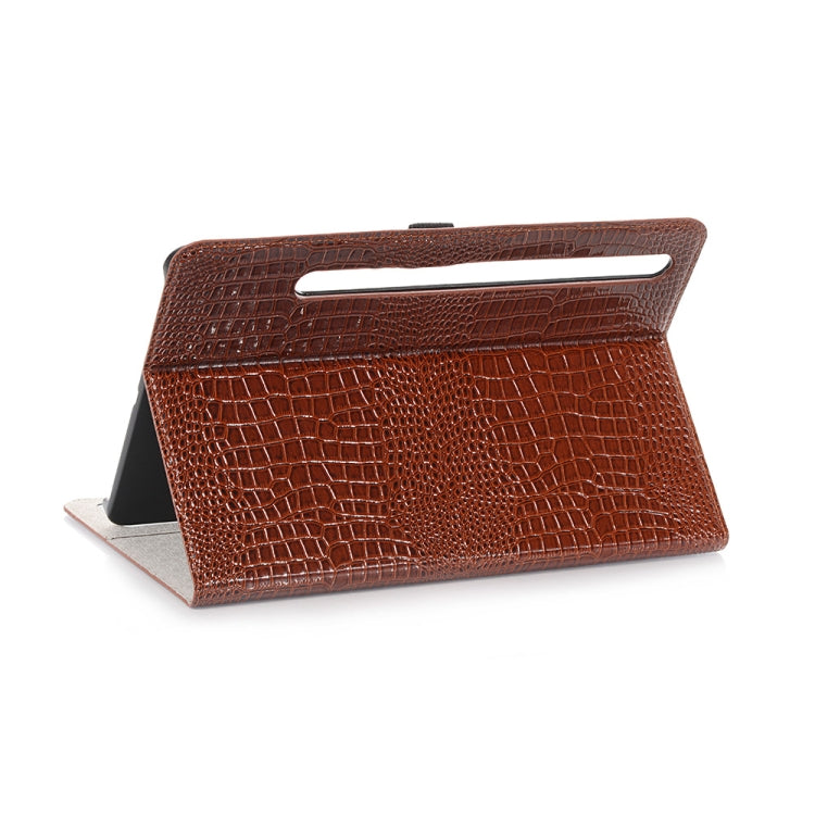 For Samsung Galaxy Tab S9 FE Crocodile Texture Leather Tablet Case(Brown) by buy2fix
