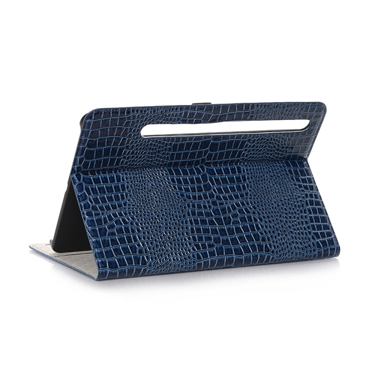 For Samsung Galaxy Tab S9 FE Crocodile Texture Leather Tablet Case(Blue) by buy2fix