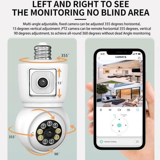 DP44 Bulb-type Motion Tracking Night Vision Smart Camera Supports Voice Intercom(White) by buy2fix