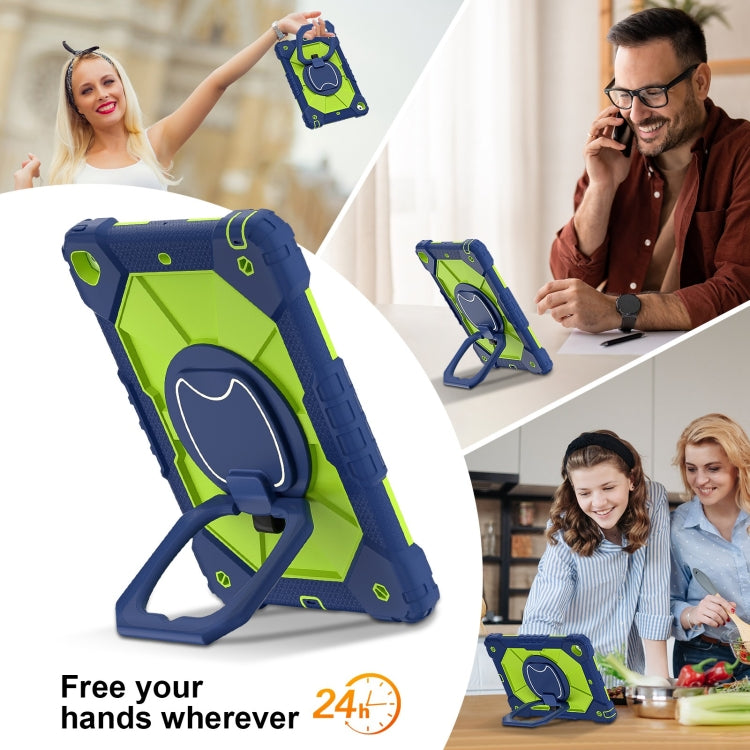 For iPad 10.2 2021 / 2020 / 2019 Contrast Color Robot Silicone Hybrid PC Tablet Case(Navy Yellow Green) - iPad 10.2 Cases by buy2fix | Online Shopping UK | buy2fix
