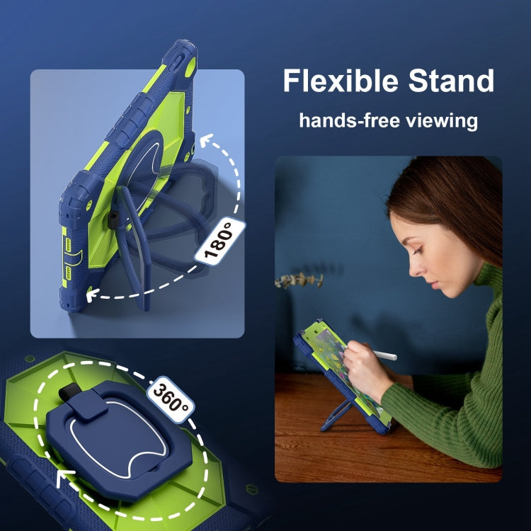 For iPad 10.2 2021 / 2020 / 2019 Contrast Color Robot Silicone Hybrid PC Tablet Case(Navy Yellow Green) - iPad 10.2 Cases by buy2fix | Online Shopping UK | buy2fix