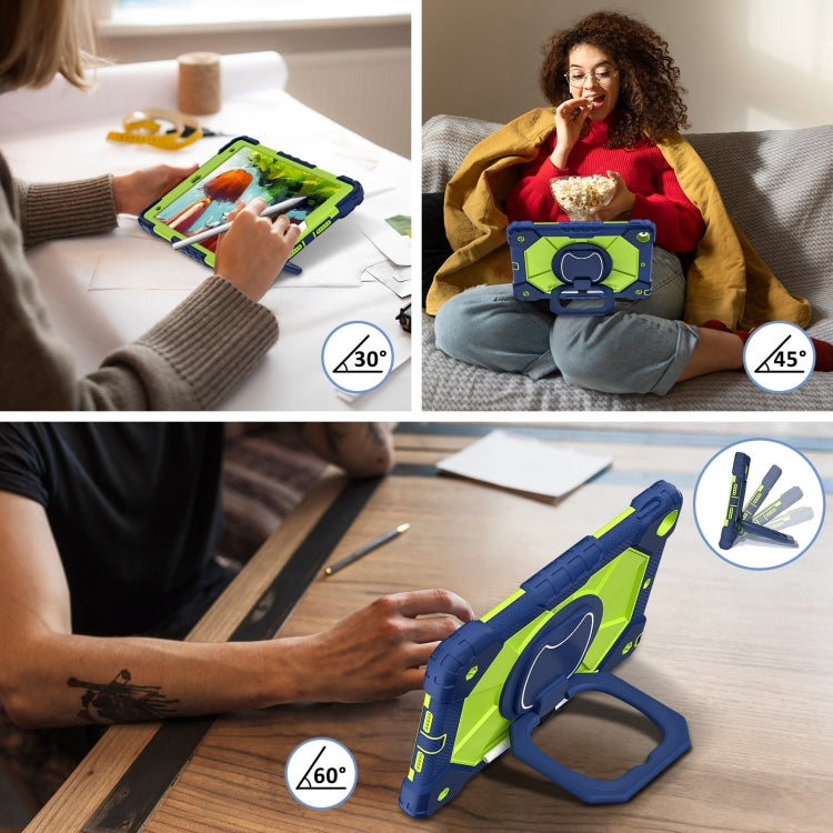 For iPad 10.2 2021 / 2020 / 2019 Contrast Color Robot Silicone Hybrid PC Tablet Case(Navy Yellow Green) - iPad 10.2 Cases by buy2fix | Online Shopping UK | buy2fix