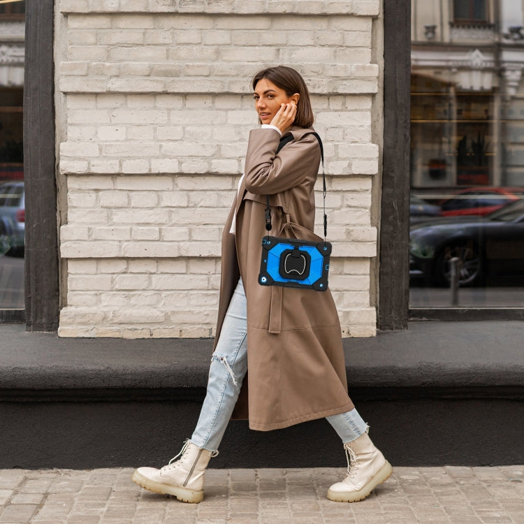 For iPad 10.2 2021 / 2020 / 2019 Contrast Color Robot Silicone Hybrid PC Tablet Case(Black Blue) - iPad 10.2 Cases by buy2fix | Online Shopping UK | buy2fix