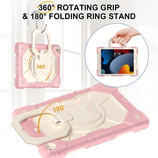 For iPad 10.2 2021 / 2020 / 2019 Contrast Color Robot Silicone Hybrid PC Tablet Case(Rose Gold Beige) - iPad 10.2 Cases by buy2fix | Online Shopping UK | buy2fix