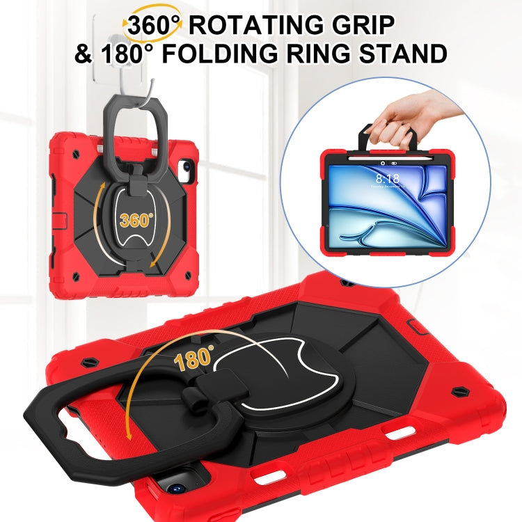 For iPad Air 11 2025 / 2024 Contrast Color Robot Silicone Hybrid PC Tablet Case(Red Black) by buy2fix