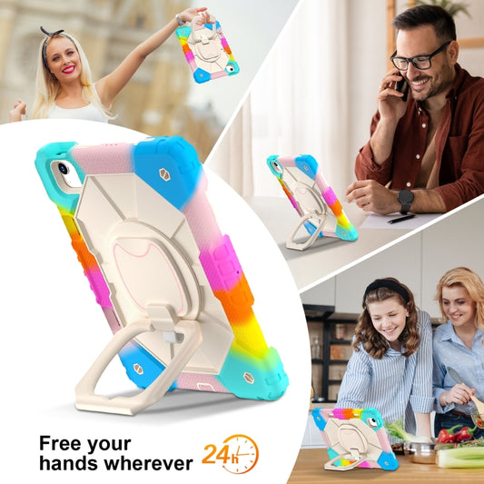 For iPad Air 11 2025 / 2024 Contrast Color Robot Silicone Hybrid PC Tablet Case(Colorful Blue) by buy2fix