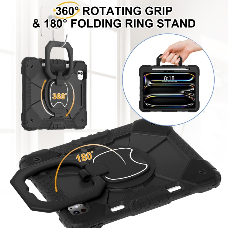 For iPad Pro 11 2025 / 2024 Contrast Color Robot Silicone Hybrid PC Tablet Case(Black) by buy2fix