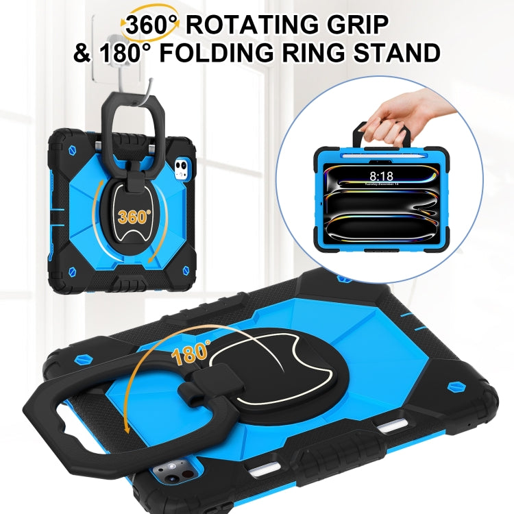 For iPad Pro 11 2025 / 2024 Contrast Color Robot Silicone Hybrid PC Tablet Case(Black Blue) by buy2fix