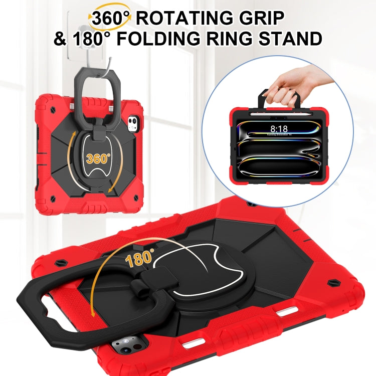 For iPad Pro 11 2025 / 2024 Contrast Color Robot Silicone Hybrid PC Tablet Case(Red Black) by buy2fix
