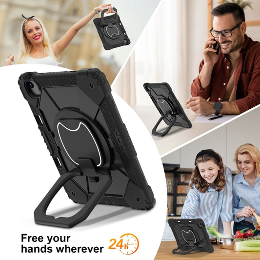 For iPad Air 13 2025 / 2024 Contrast Color Robot Silicone Hybrid PC Tablet Case(Black) by buy2fix