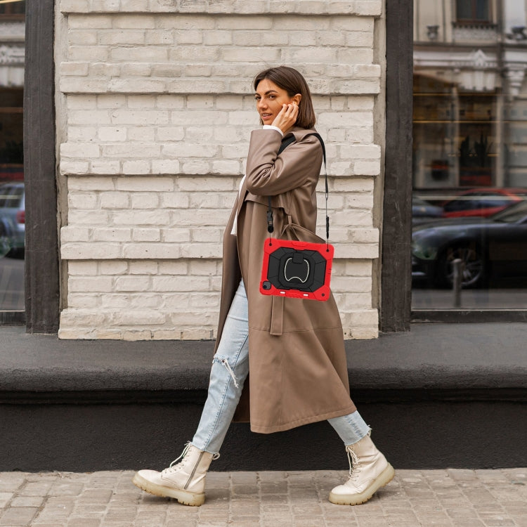 For iPad Air 13 2025 / 2024 Contrast Color Robot Silicone Hybrid PC Tablet Case(Red Black) by buy2fix