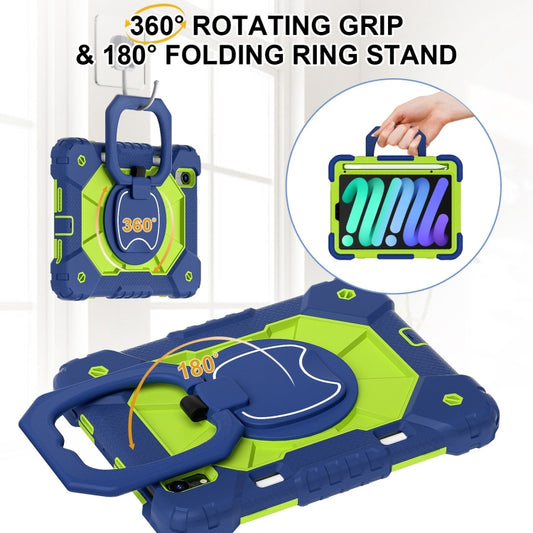 For iPad mini 2024 / mini 6 Contrast Color Robot Silicone Hybrid PC Tablet Case(Navy Yellow Green) - iPad mini 2024 Cases by buy2fix | Online Shopping UK | buy2fix