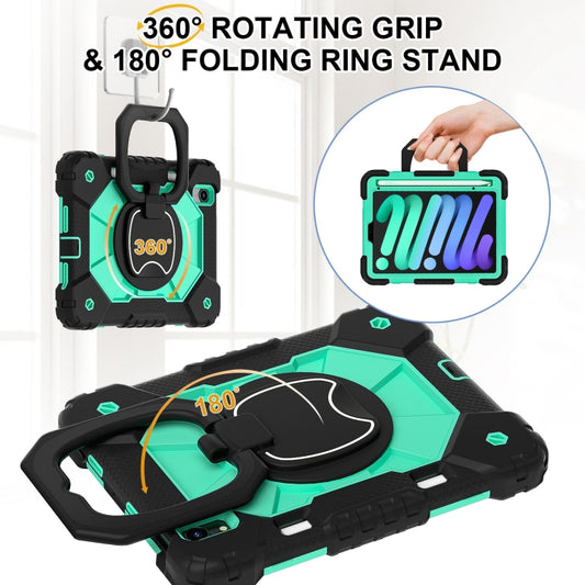 For iPad mini 2024 / mini 6 Contrast Color Robot Silicone Hybrid PC Tablet Case(Black Mint Green) - iPad mini 2024 Cases by buy2fix | Online Shopping UK | buy2fix