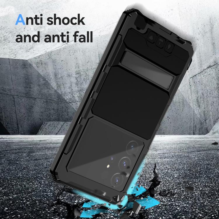 For Samsung Galaxy S25 Ultra 5G R-JUST Life Waterproof Dustproof Shockproof Holder Phone Case(Black) - Galaxy S25 Ultra 5G Cases by R-JUST | Online Shopping UK | buy2fix