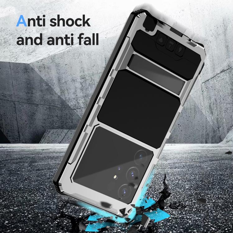For Samsung Galaxy S25 Ultra 5G R-JUST Life Waterproof Dustproof Shockproof Holder Phone Case(Silver) - Galaxy S25 Ultra 5G Cases by R-JUST | Online Shopping UK | buy2fix