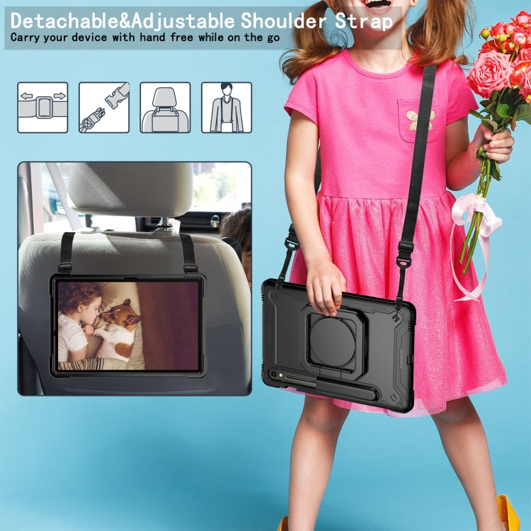 For Samsung Galaxy Tab S9 FE / S9 Handle Robot Silicone Hybrid PC Tablet Case(Black) by buy2fix