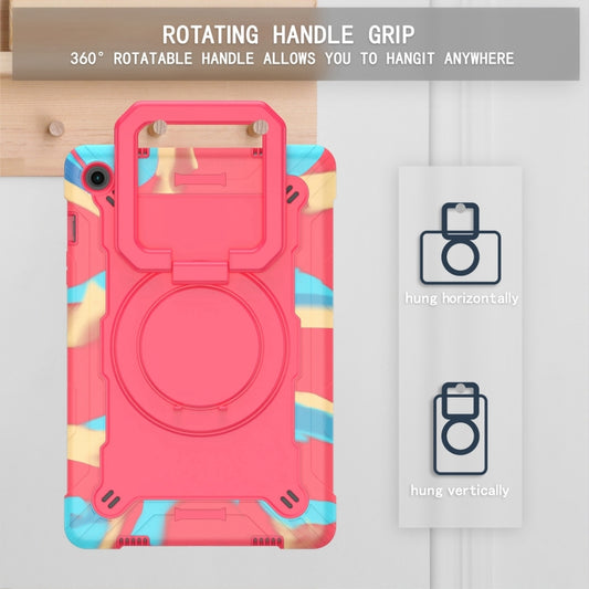 For Samsung Galaxy Tab A9+ Handle Robot Silicone Hybrid PC Tablet Case(Camouflage Rose Red) - Galaxy Tab A9+ by buy2fix | Online Shopping UK | buy2fix