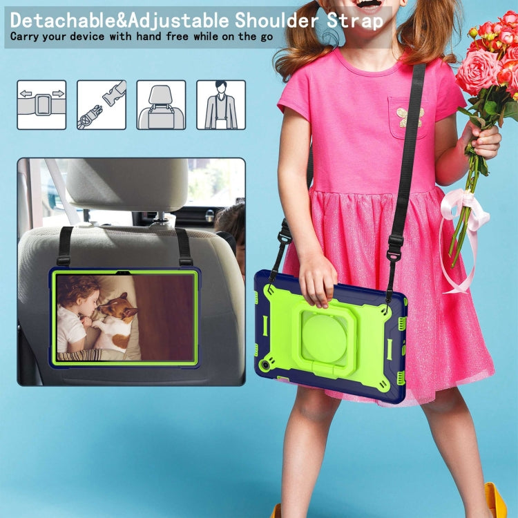 For Samsung Galaxy Tab A9+ Handle Robot Silicone Hybrid PC Tablet Case(Navy Yellow Green) - Galaxy Tab A9+ by buy2fix | Online Shopping UK | buy2fix