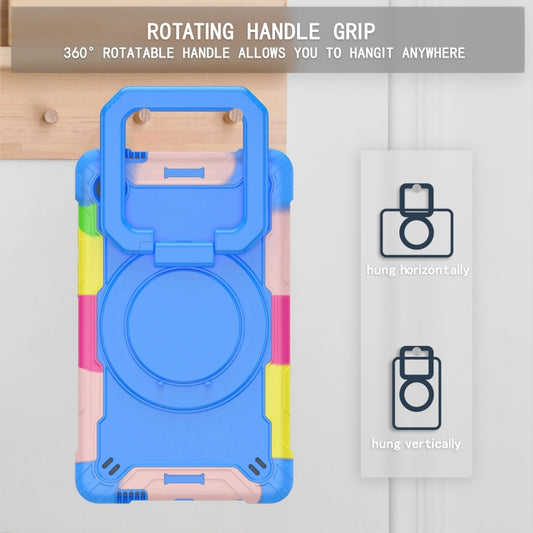 For Samsung Galaxy Tab A9 Handle Robot Silicone Hybrid PC Tablet Case(Camouflage Blue) - Galaxy Tab A9 by buy2fix | Online Shopping UK | buy2fix