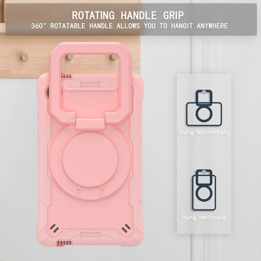 For Samsung Galaxy Tab A9 Handle Robot Silicone Hybrid PC Tablet Case(Rose Gold) - Galaxy Tab A9 by buy2fix | Online Shopping UK | buy2fix