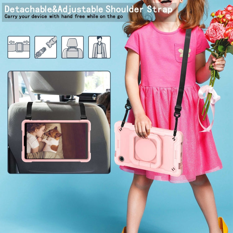 For Samsung Galaxy Tab A9 Handle Robot Silicone Hybrid PC Tablet Case(Rose Gold) - Galaxy Tab A9 by buy2fix | Online Shopping UK | buy2fix