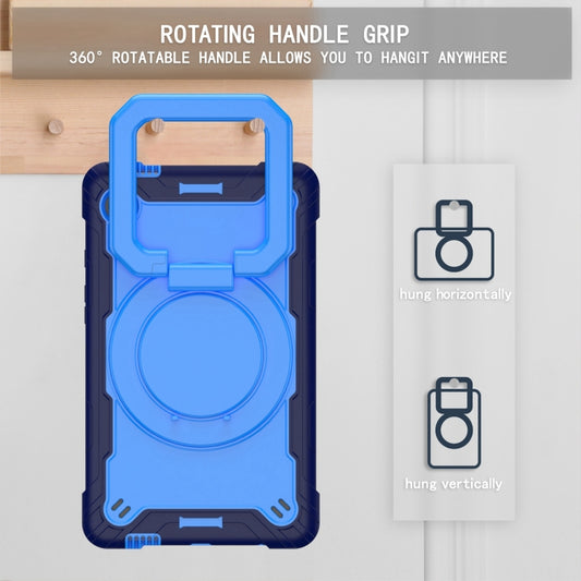 For Samsung Galaxy Tab A9 Handle Robot Silicone Hybrid PC Tablet Case(Navy Blue Blue) - Galaxy Tab A9 by buy2fix | Online Shopping UK | buy2fix